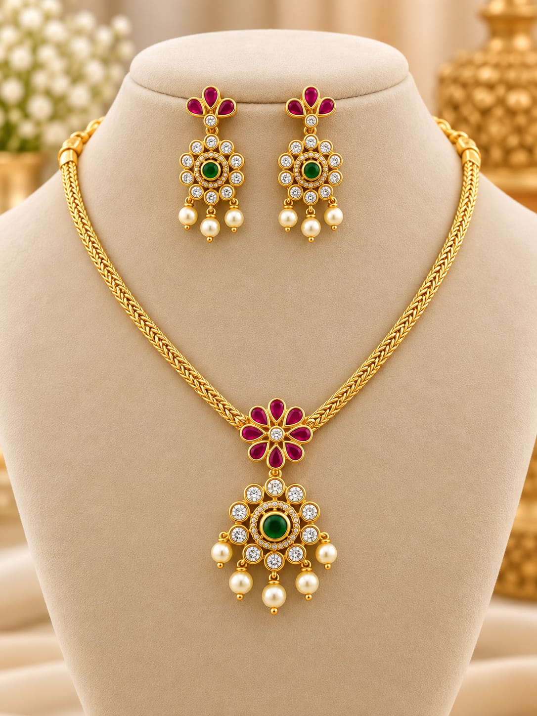 gold-finish-ad-stone-necklace-set
