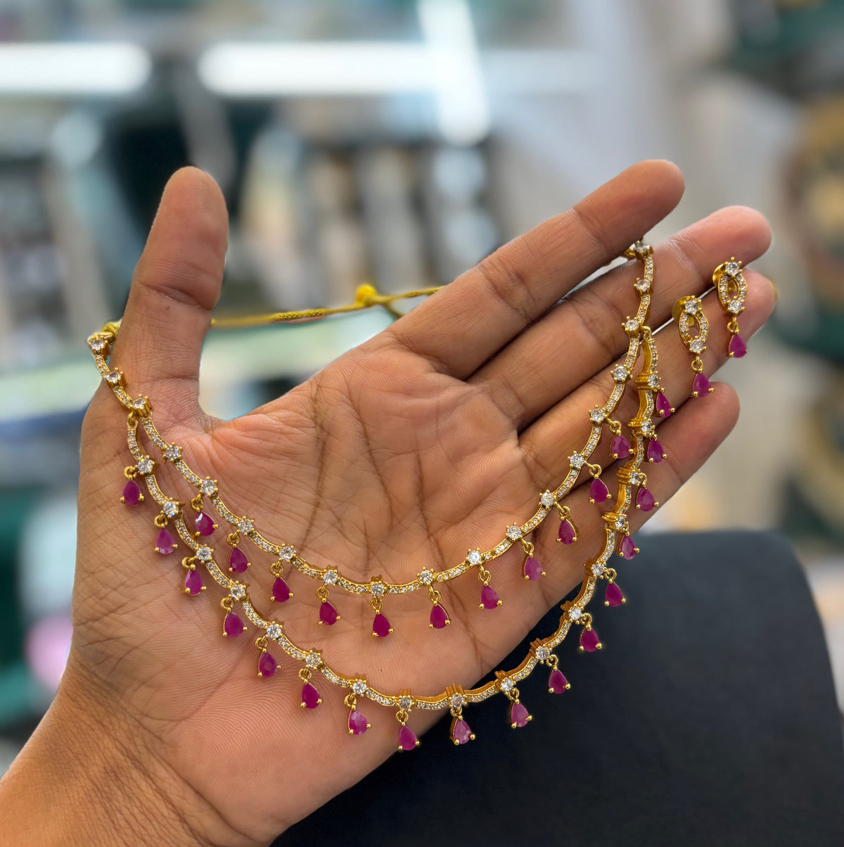 gold-finish-ad-stone-2-layer-necklace-set