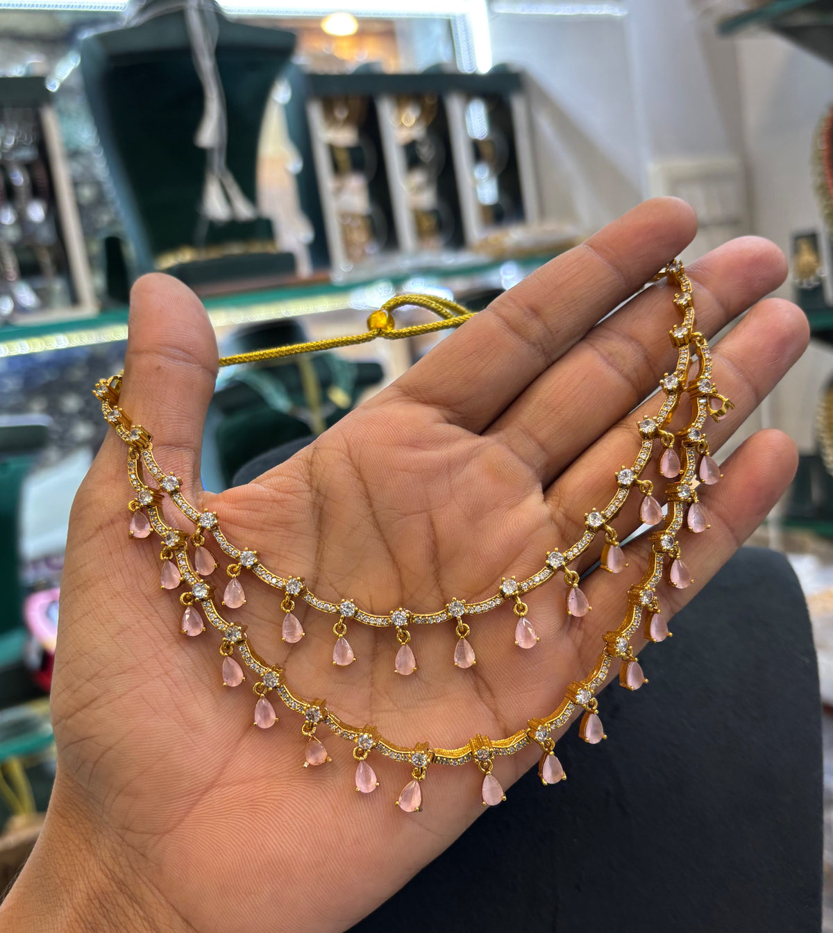 gold-finish-ad-stone-2-layer-necklace-set