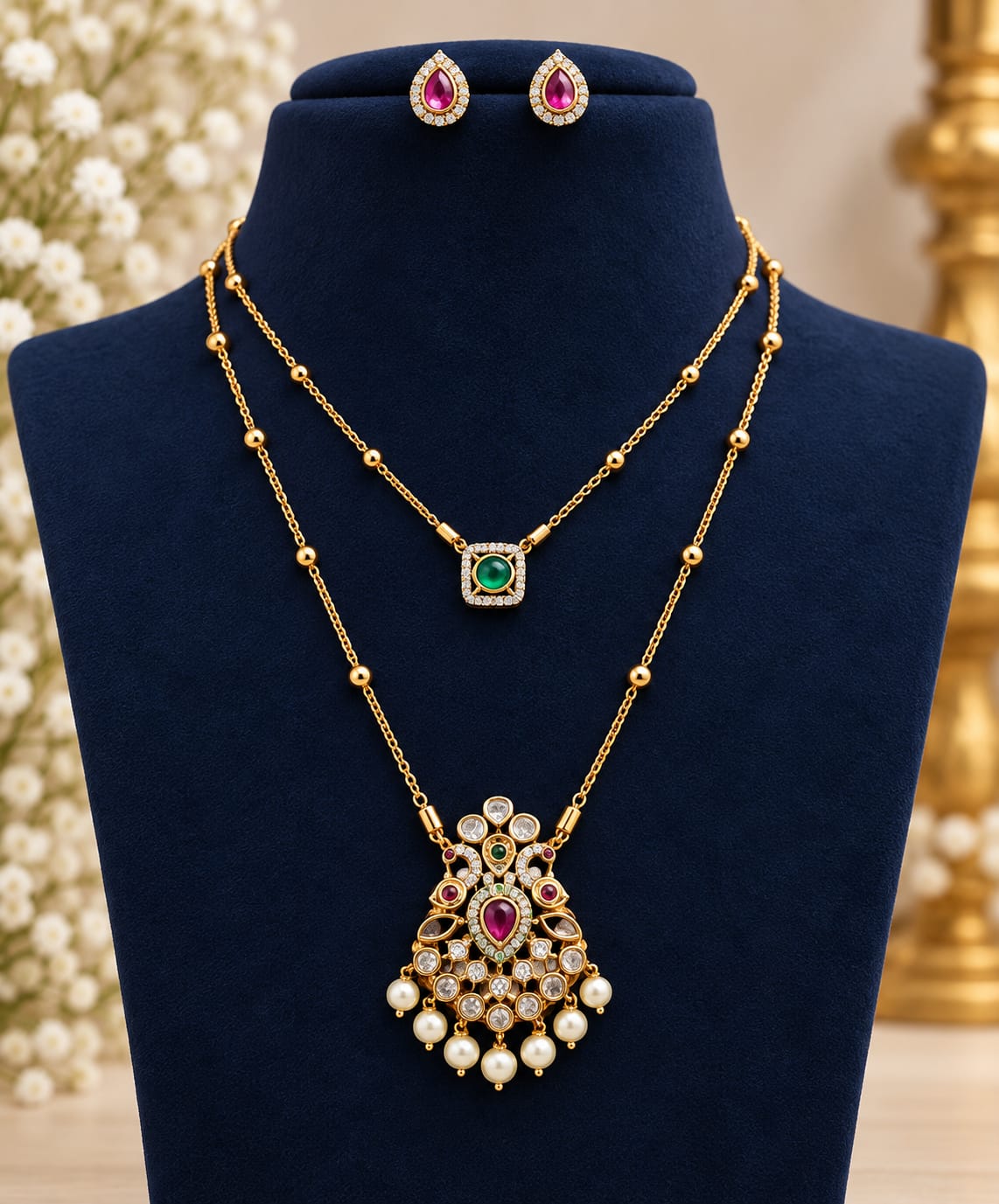 gold-finish-ad-stone-two-layer-dollar-chain