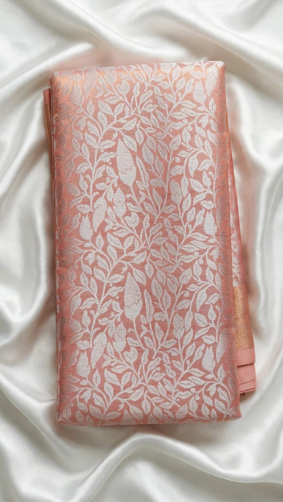 double-shaded-pink-and-orange-tissue-silk-saree