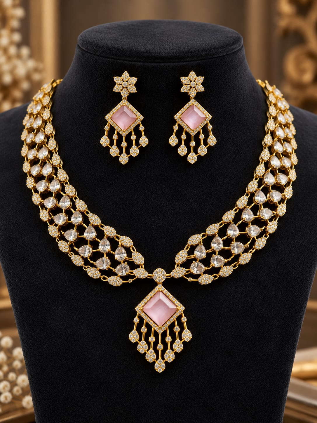 gold-finish-ad-stone-necklace-set