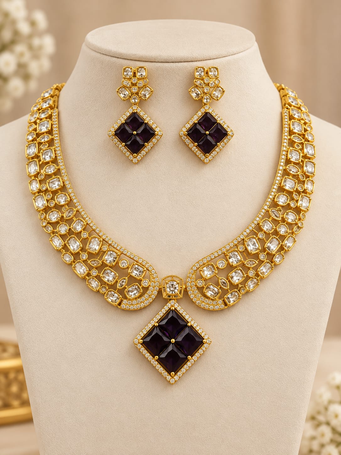 gold-finish-ad-stone-necklace-set