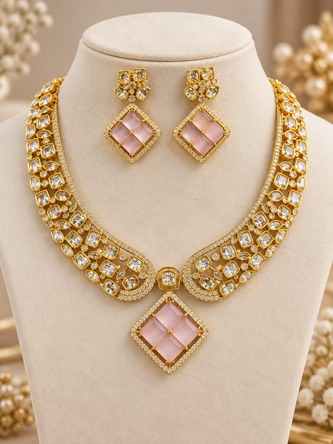 gold-finish-ad-stone-necklace-set
