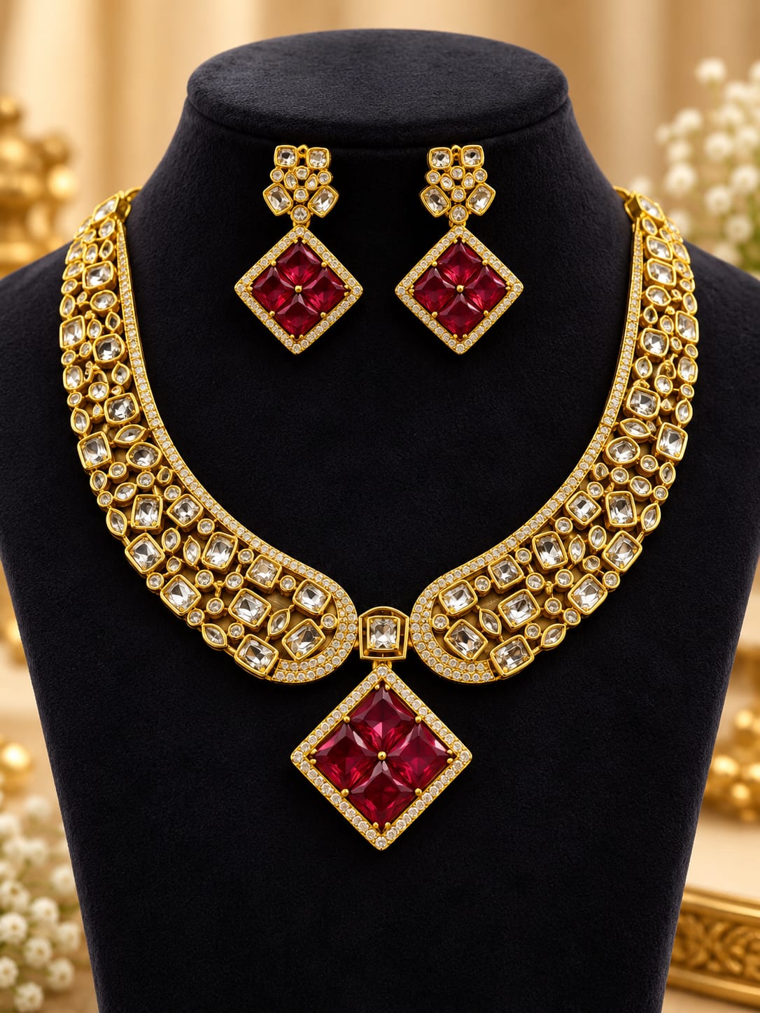 gold-finish-ad-stone-necklace-set
