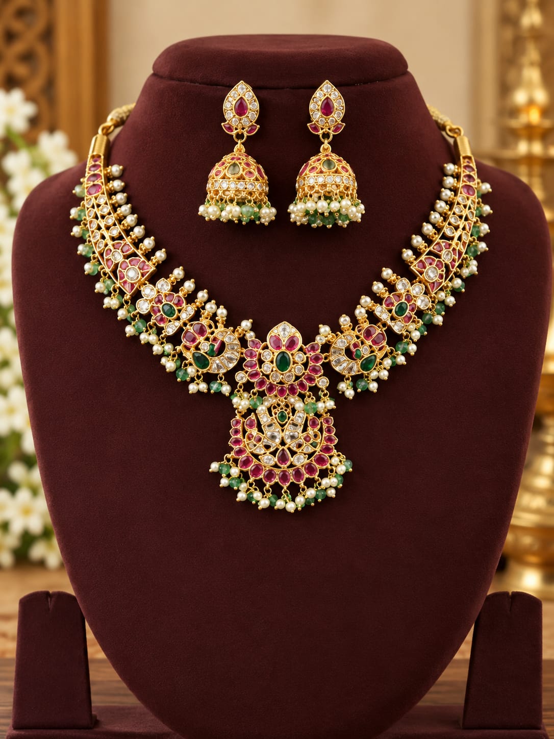 matt-finish-victorian-necklace-with-jhumka