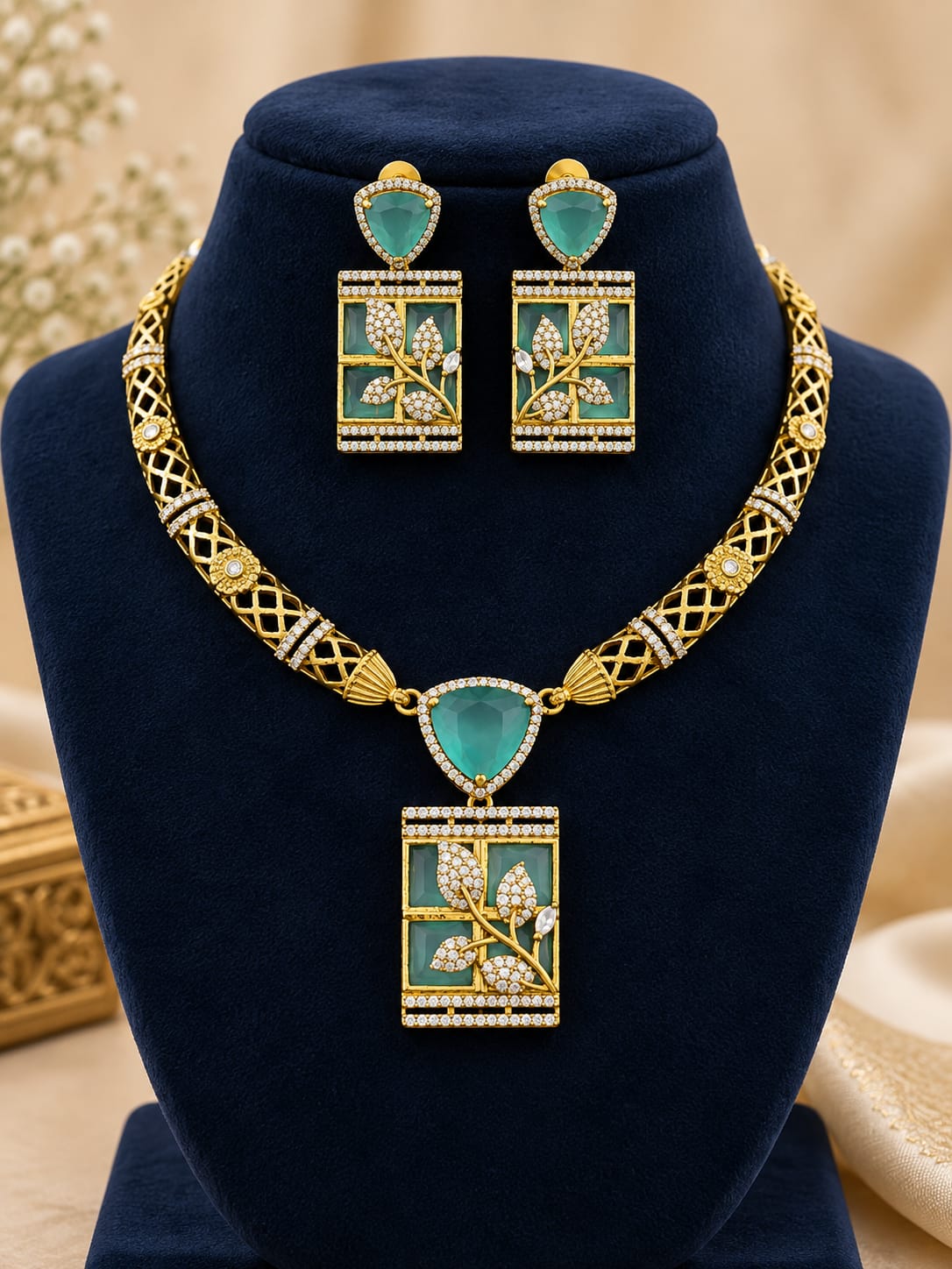gold-finish-ad-stone-portrait-necklace-set