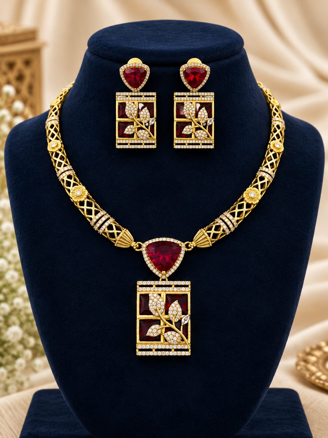 gold-finish-ad-stone-portrait-necklace-set