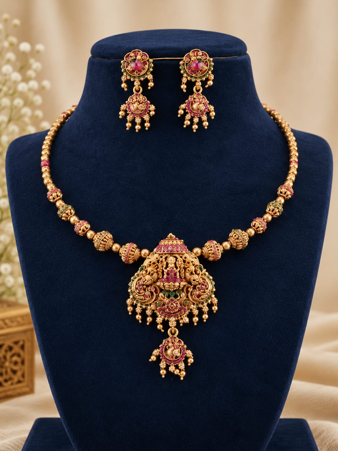 matt-finish-lakshmi-kalamkari-mid-haram-set