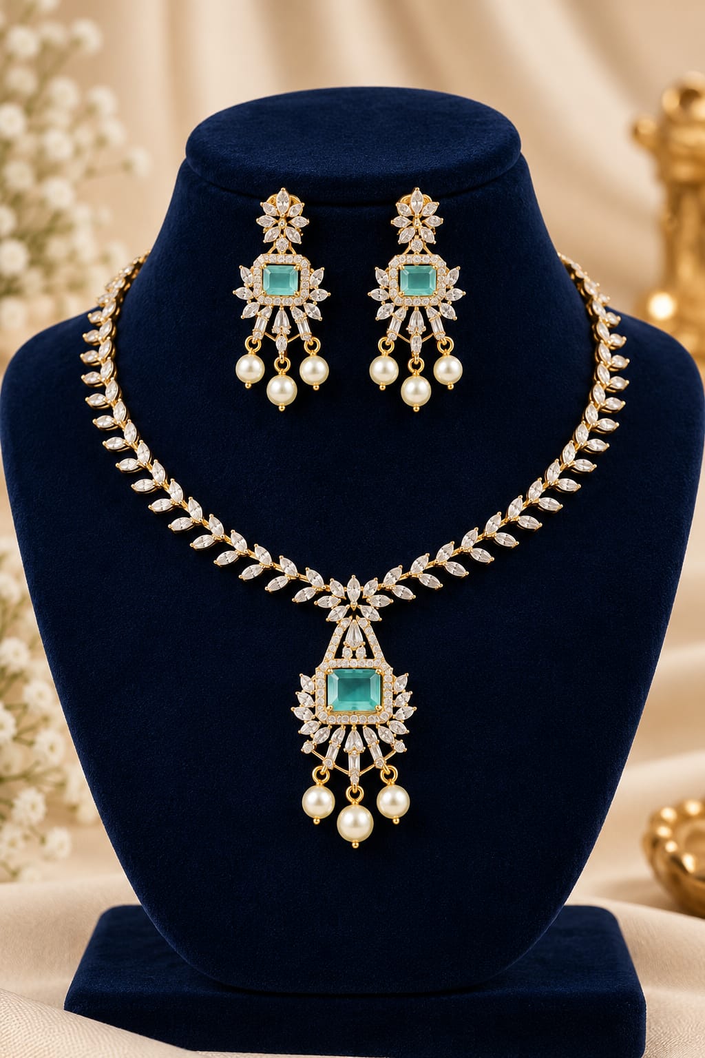 gold-finish-ad-stone-necklace-set