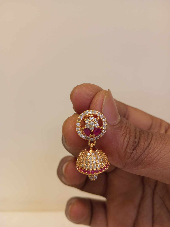 1 Gram AD Stone Mini Jhumka