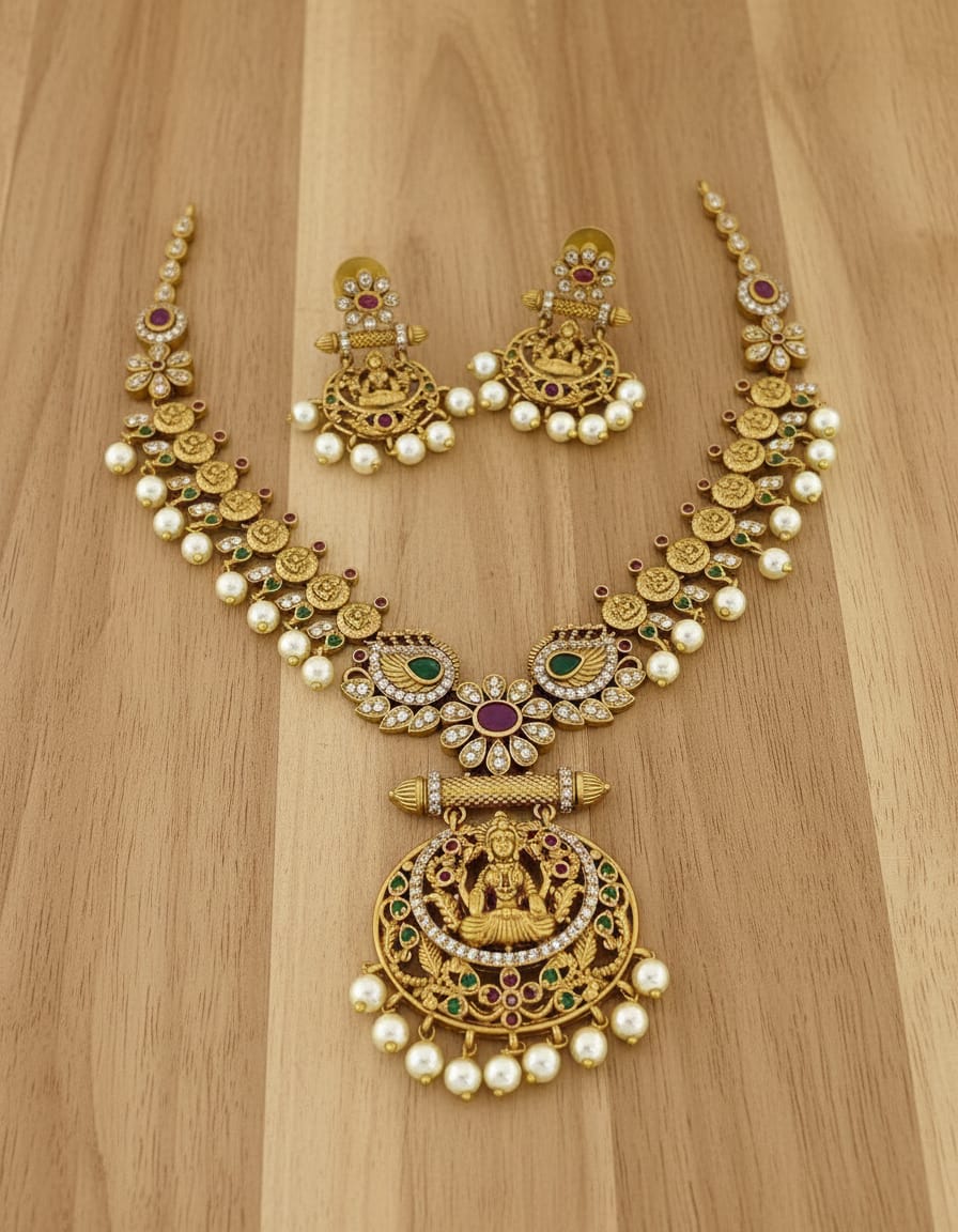 matt-finish-lakshmi-dollar-necklace-set
