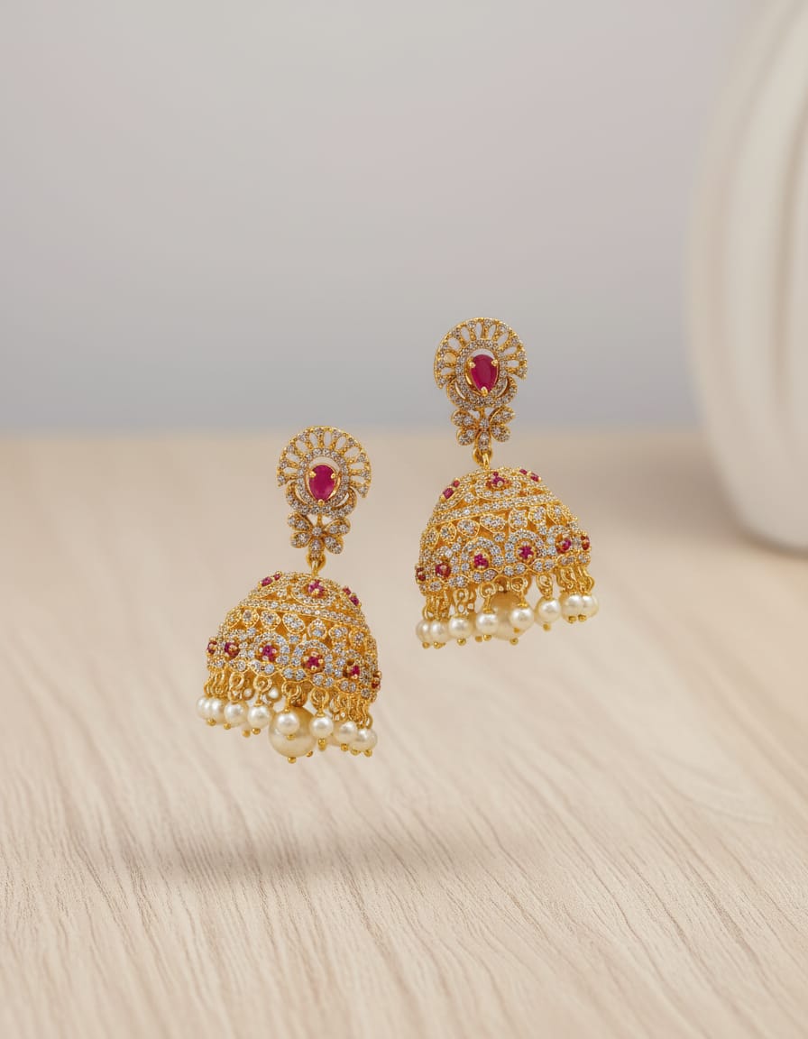 matt-finish-ad-stone-jhumka-earrings