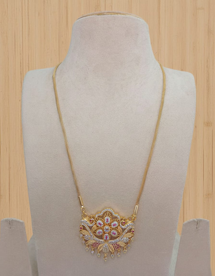Gold Finish AD Stone Dollar Chain
