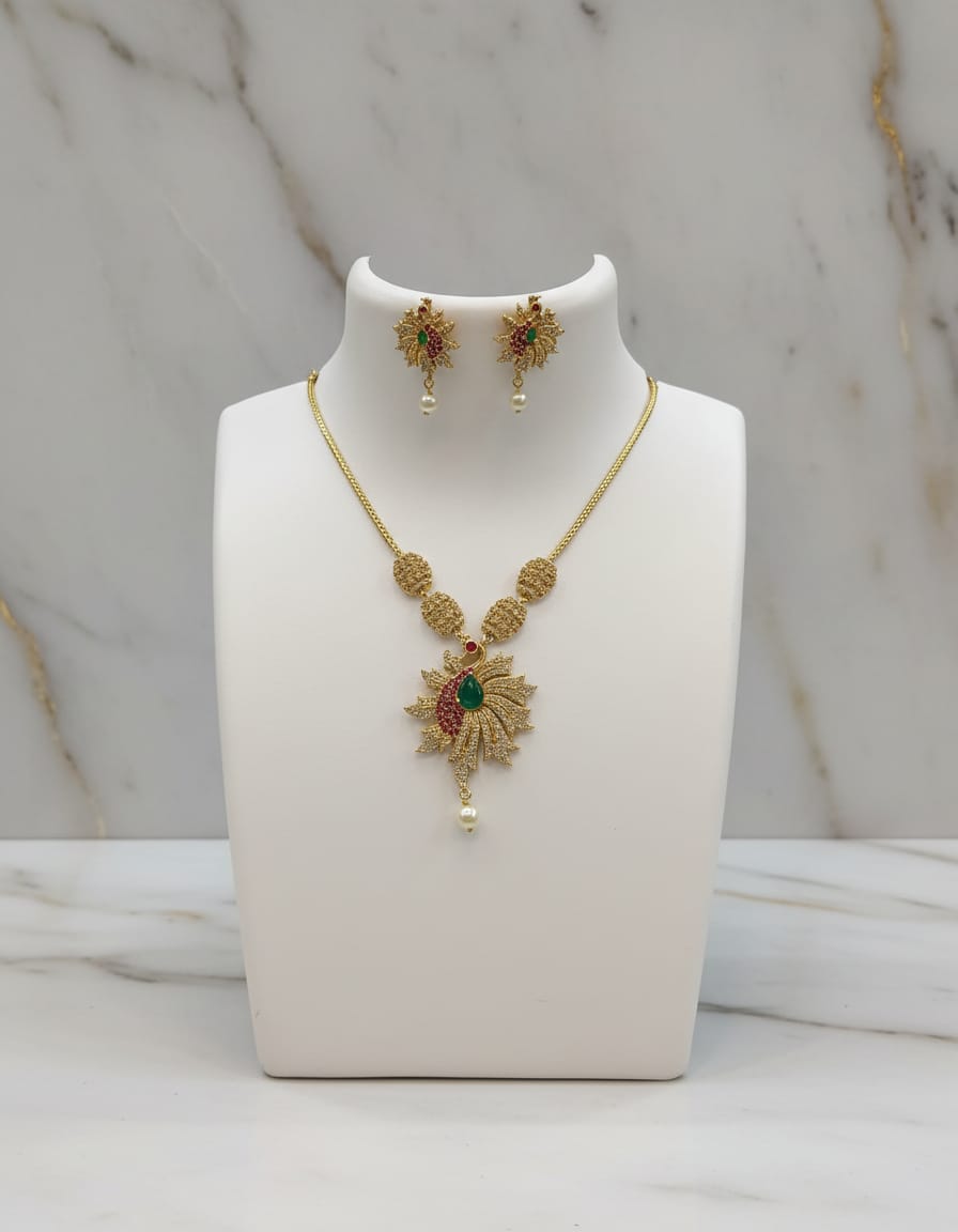 gold-finish-adstone-with-ruby-short-chain