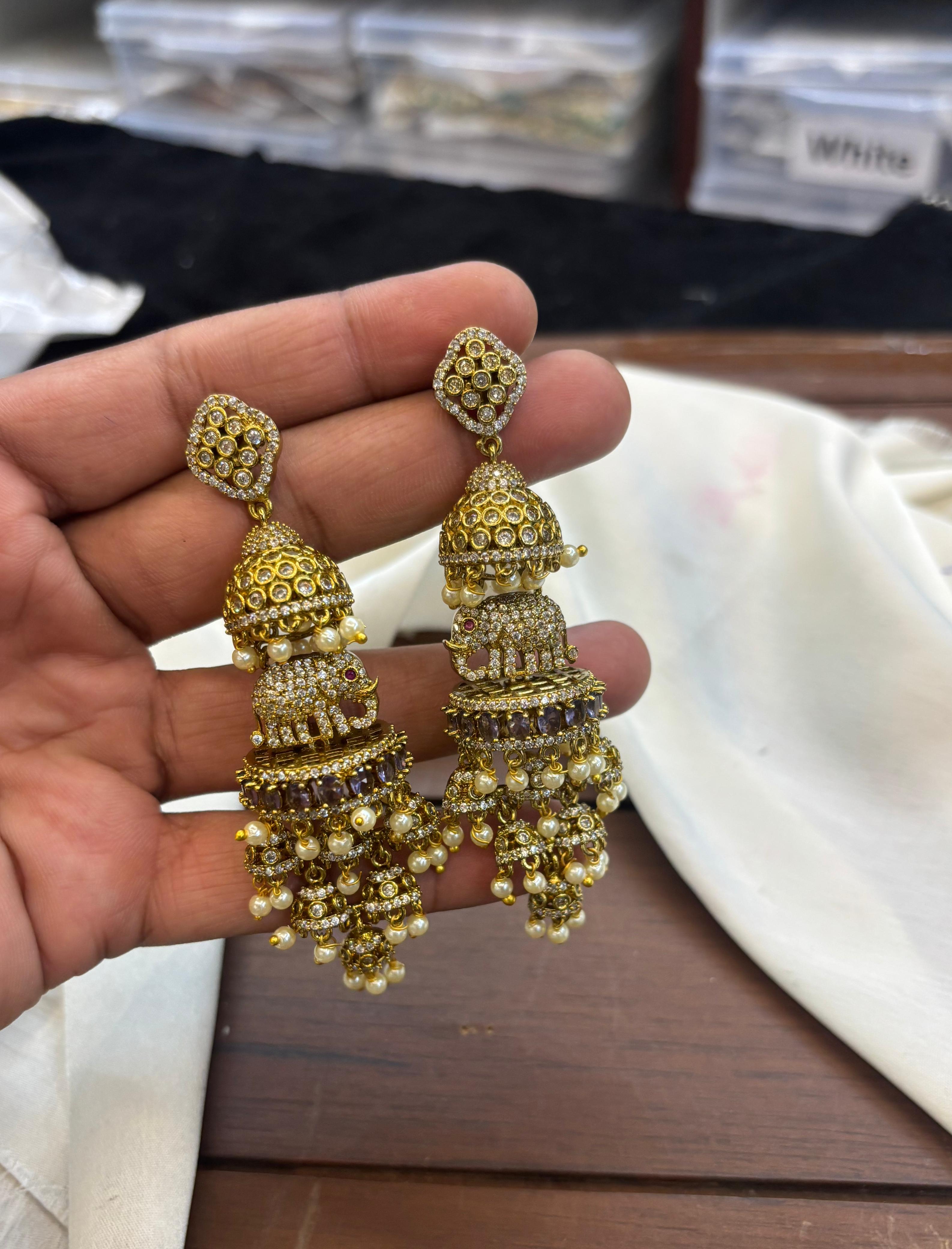 mehndi-polish-ad-stone-elephant-earrings