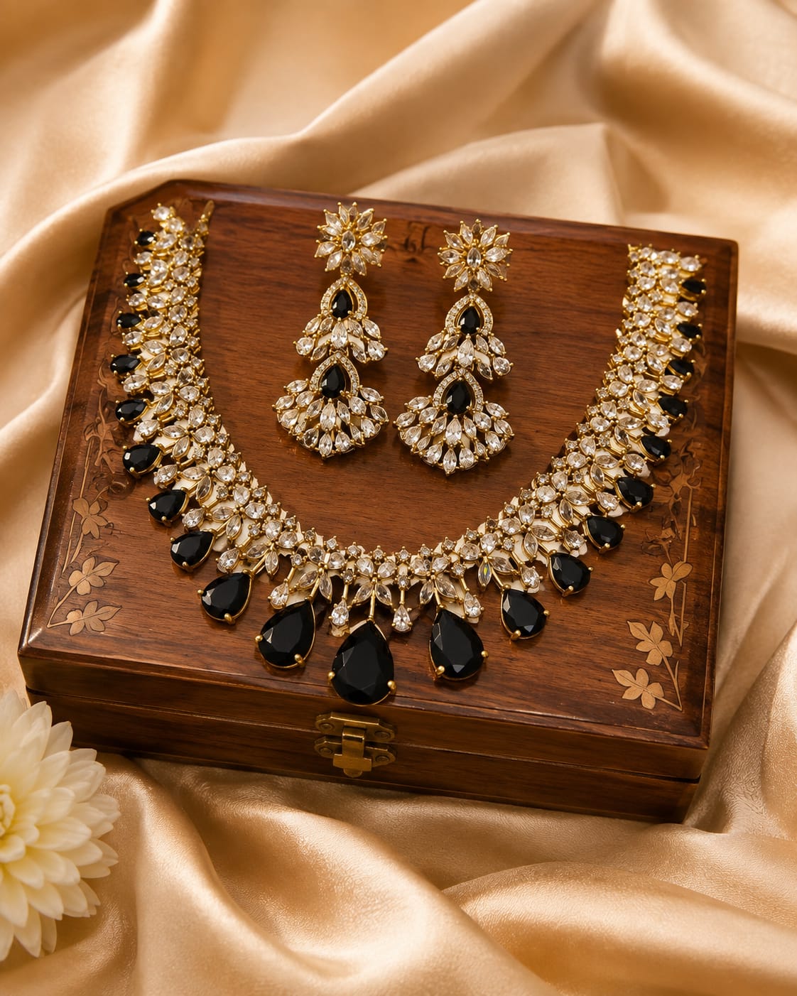mehndi-polish-ad-stone-rain-drop-necklace-set