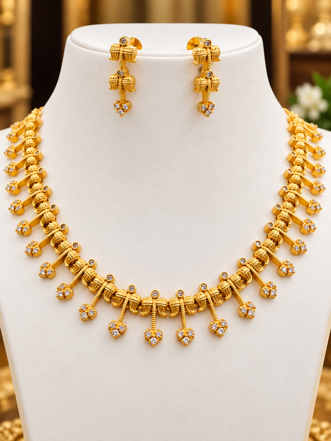 matt-finished-ruby-cz-cut-necklace-set